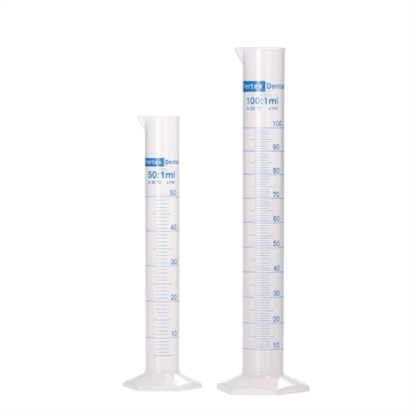 Cilindro Graduato In Plastica Da 50 Ml - Per Laboratorio, Misurazione Liquidi, Base Stabile