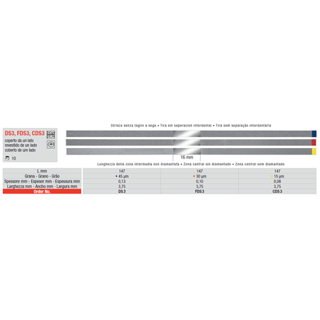 STRISCE DIAMANTATE DS3 Pz. 10