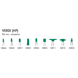 PUNTE MONTATE VERDI ORO/CERAMICA HP 12p 