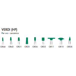 PUNTE MONTATE VERDI ORO/CERAMICA HP 12p 