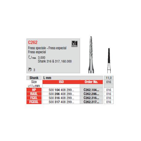 FRESE TUNG.C262.104.016 Pz.3