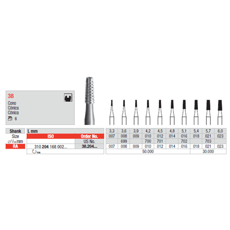 FRESE ACCIAIO 38.104.010 Pz.5        
