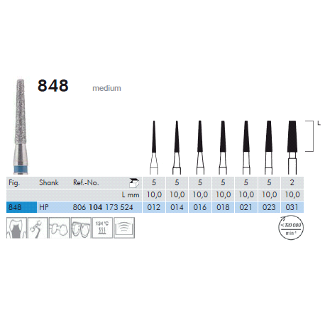 FRESE DIAMANTATE 848.104.018 Pz.5