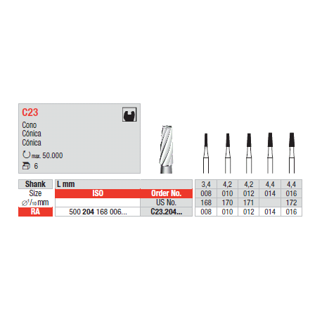 FRESE TUNG.C23.204.016 PZ. 6