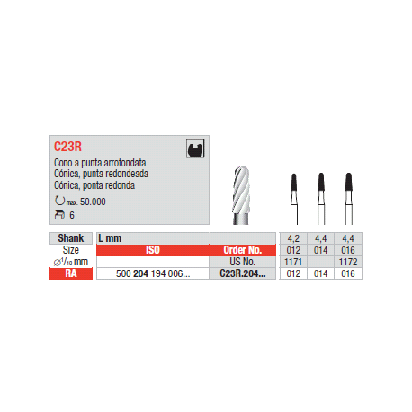 FRESE TUNG.C23R.104.010 Pz.6