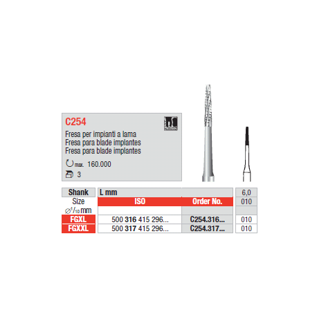 FRESE TUNG.C254.317.010 Pz.6