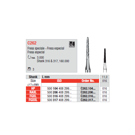 FRESE TUNG.C262.206.016 Pz.3