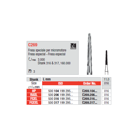 FRESE TUNG.C269.316.016 Pz.3