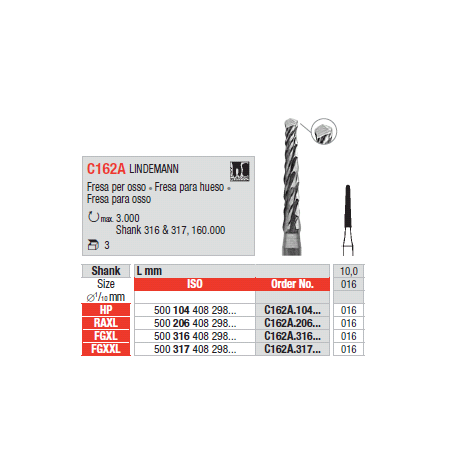 FRESE TUNG.C162.316.016 Pz.3