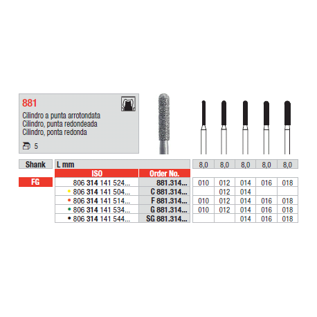 STRUM.881.314.012 AN.VERDE FG 5pz