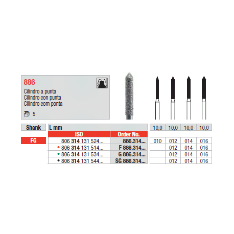 STRUM.886.314.016 AN. ROSSO FG 5pz    