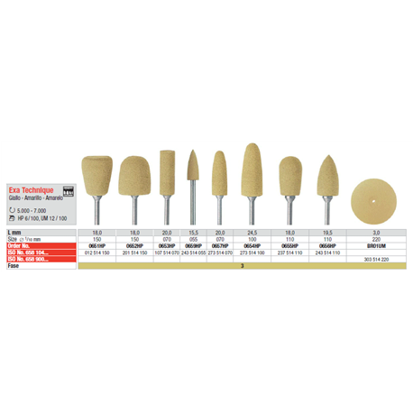 ABRASIVI 0652 pz.6 GIALLI