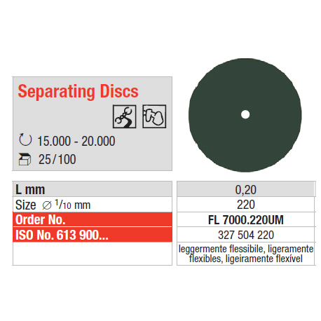 DISCHI SEP.FL7000.220 UM Pz.25