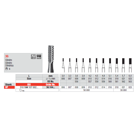 FRESE ACCIAIO 36.104.006 pz.5