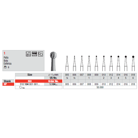 FRESE ACCIAIO 1.104.018 Pz.6