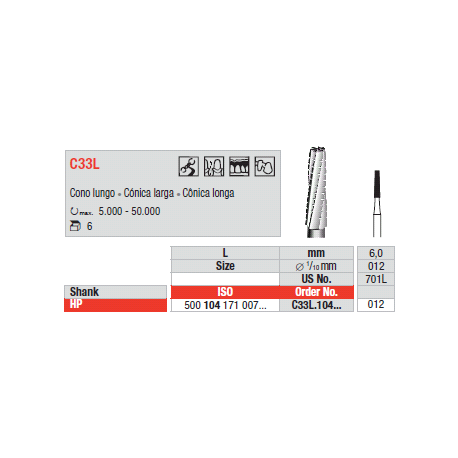 FRESE C33L.103.010 X SCANALATURA