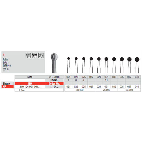 FRESE ACCIAIO 1.104.040 Pz.6