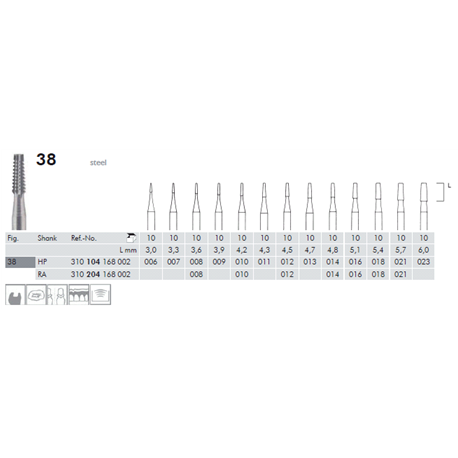 FRESE ACCIAIO 38.104.007 Pz.10