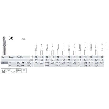 FRESE ACCIAIO 38.104.010 Pz.10