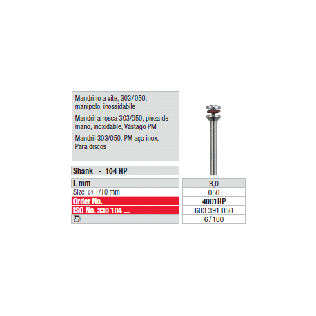 MANDRINO A ROSCA 4001 HP PZ. 6